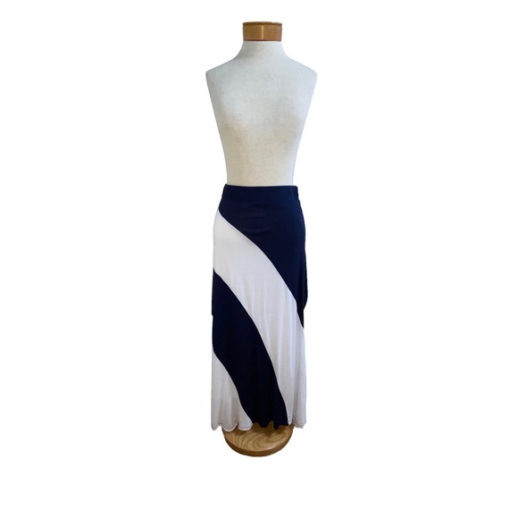 INC International Concepts Petite Blue, and White Maxi Skirt S - Picture 2 of 5